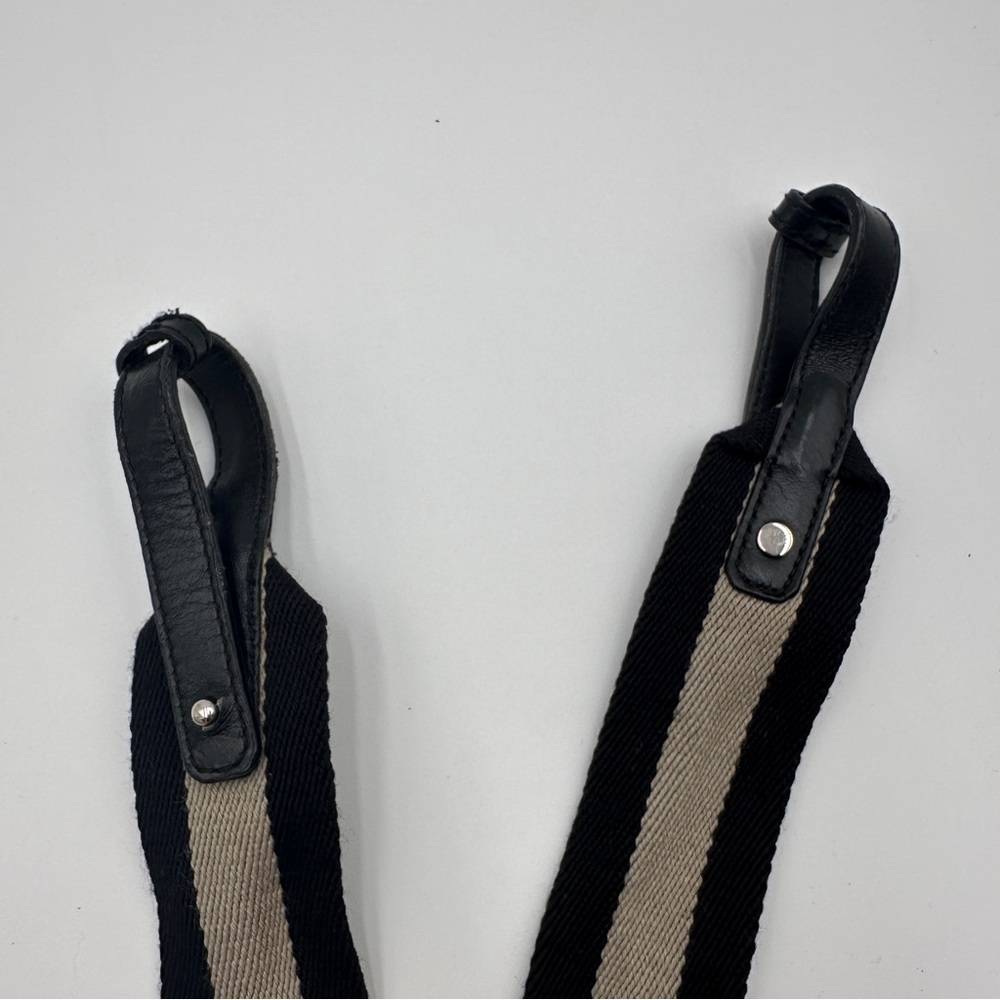 Gucci Black and Tan Striped Bag Strap
